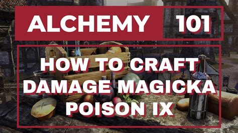 Potions and poisons with this effect may be created at Alchemy Labs or purchased from alchemist merchants. . Damage magicka poison ix
